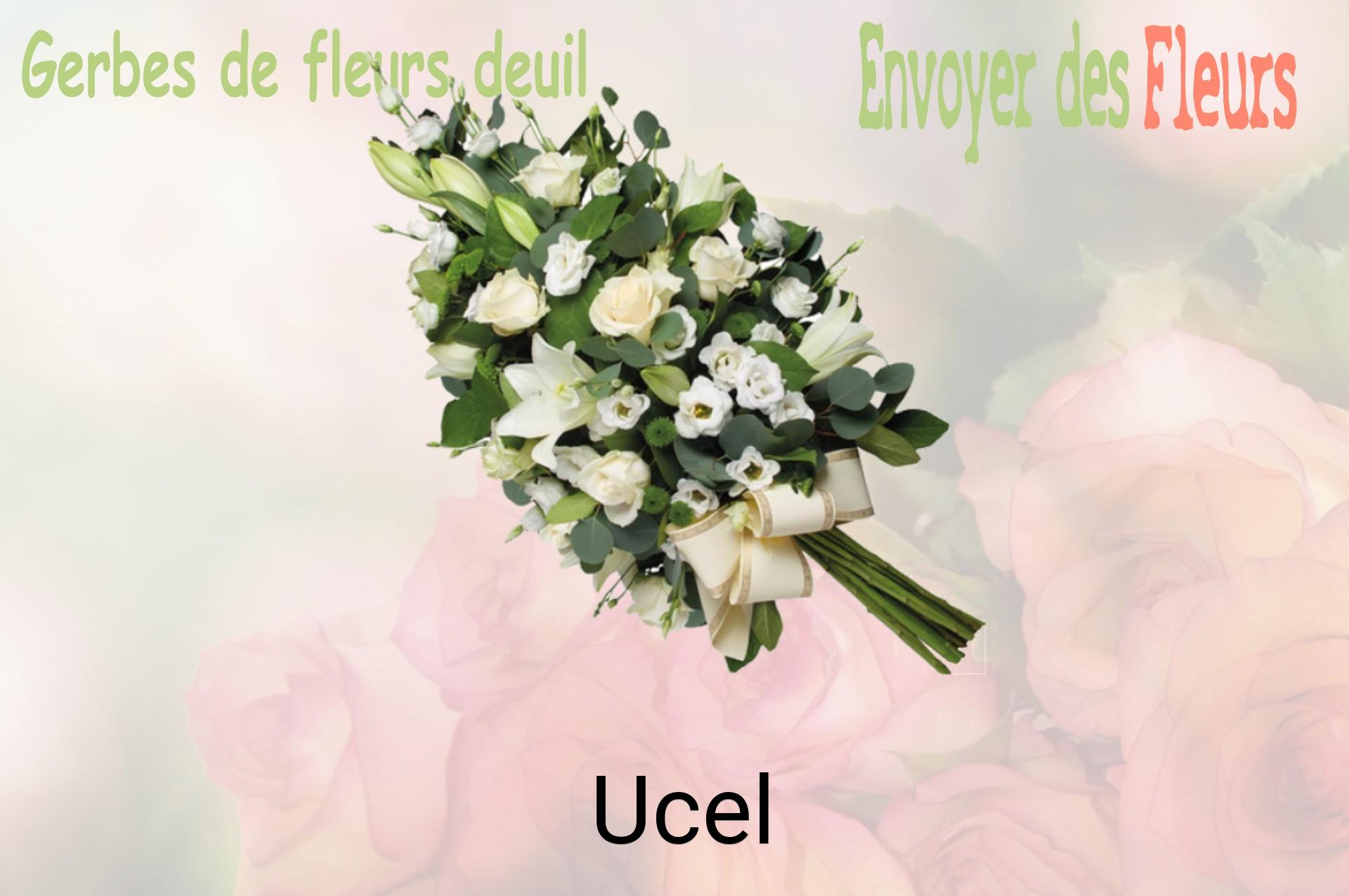 Gerbe de fleurs de deuil livrée à Ucel